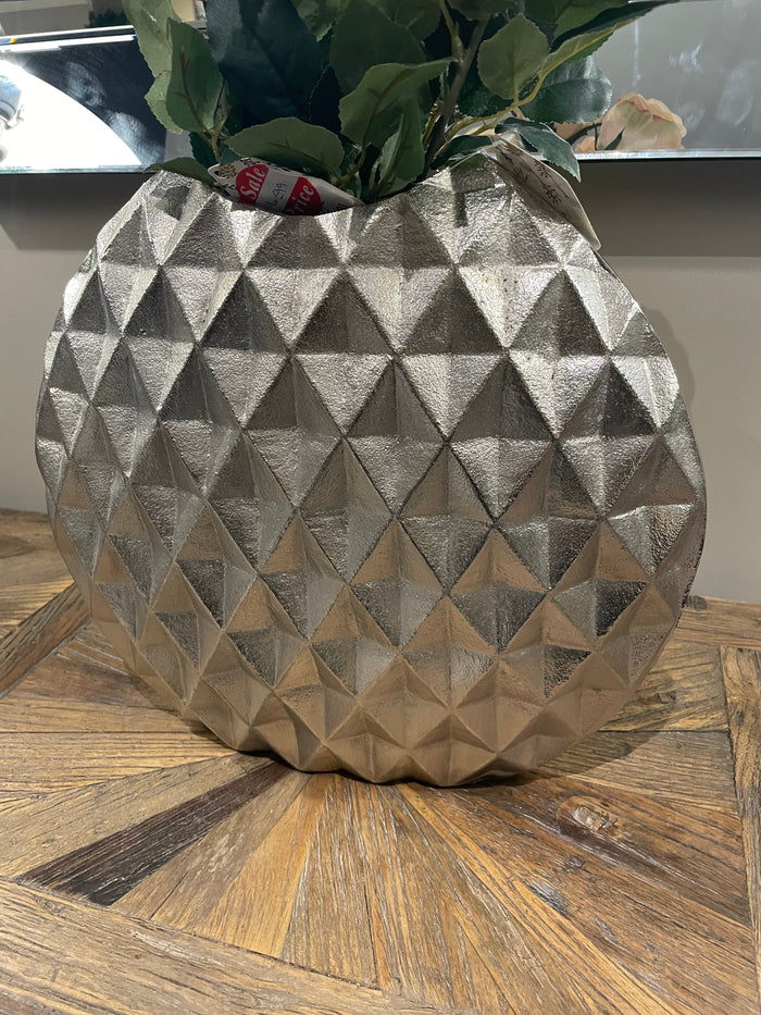 Geometric silver Libra Vase. REDUCED to half price-Renaissance Design Studio