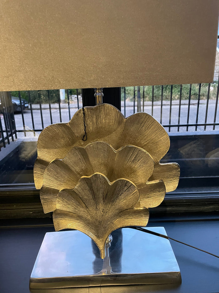 Gingko lamp complete w shade gold SALE PRICE sold as seen half price ,instore only-Renaissance Design Studio