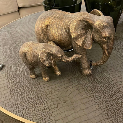 Gold Mother and Baby Elephant-Renaissance Design Studio