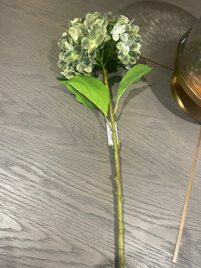 Green Hydrangea large head faux flower spray 78 cm-Renaissance Design Studio