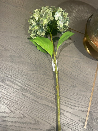 Green Hydrangea large head faux flower spray 78 cm-Renaissance Design Studio
