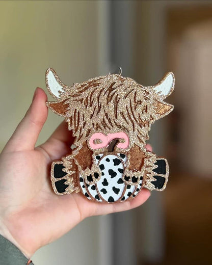 Highland Cow w/ PLAIN Pumpkin Silicone Mold-GNG7 Exclusive