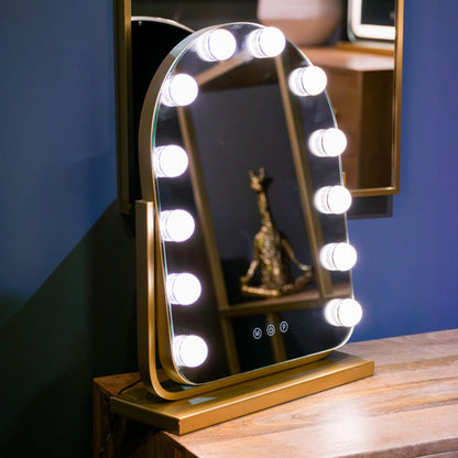 Hugh Hollywood Arch Vanity Mirror Gold-Renaissance Design Studio