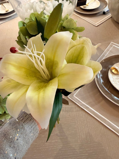 Hyacinth Hydrangea Lily bouquet-faux flowers-Renaissance Design Studio
