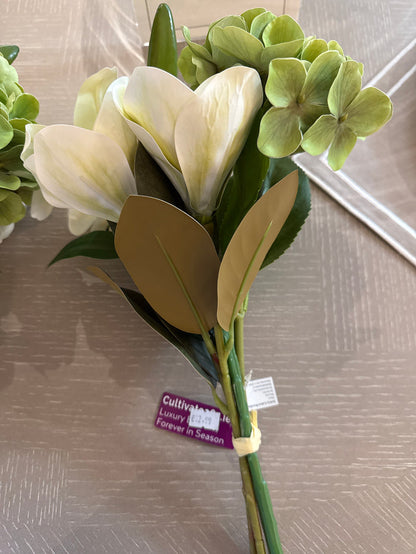 Hyacinth Hydrangea Lily bouquet-faux flowers-Renaissance Design Studio