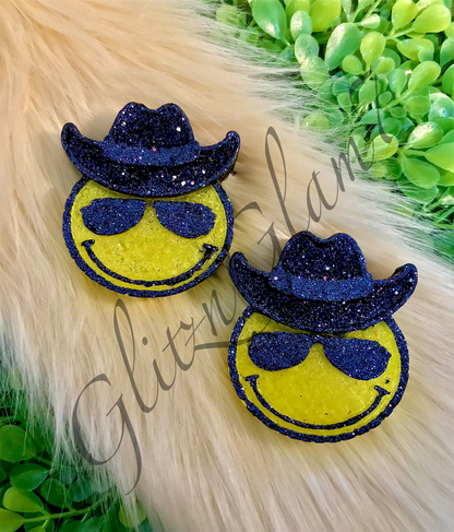 **VENT CLIP** Cowboy Smiley w/ Sunglasses Freshie Silicone Mold