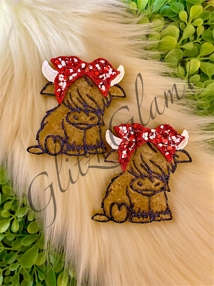 **VENT CLIP*** Highland Cow WITH BOW (STYLE 1) Freshie Silicone Mold