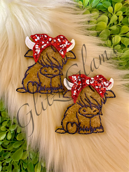**VENT CLIP*** Highland Cow WITH BOW (STYLE 1) Freshie Silicone Mold
