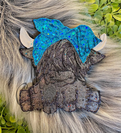 Highland Cow STYLE 2 (WITH BOW) Freshie Silicone Mold-GNG7 Exclusive