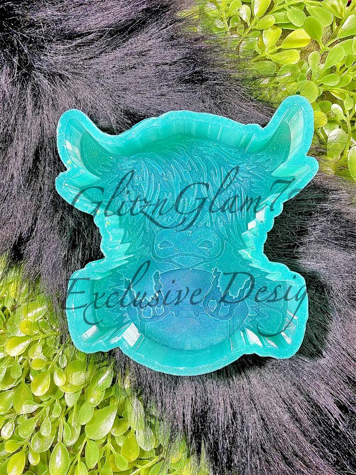 Highland Cow w/ Football Silicone Mold-Highland Cow w/ Rose Silicone Mold-GNG7 Exclusive