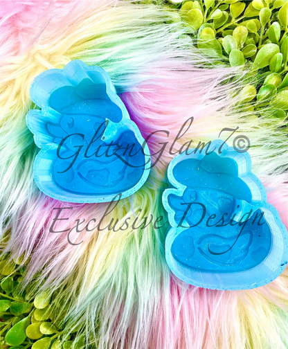 **Vent Clip** Cow Print Duck w/ Cowboy Hat Silicone Mold