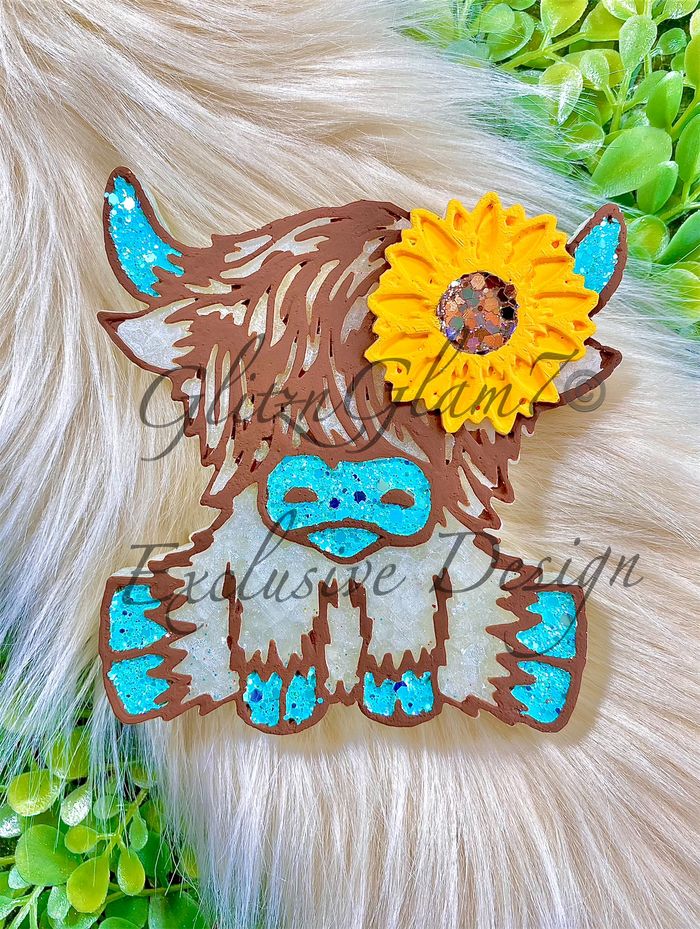 Highland Cow w/ Sunflower Silicone Mold-GNG7 Exclusive