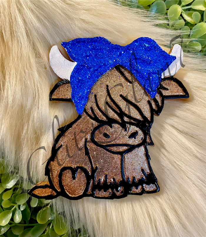 Baby Highland Cow WITH BOW (STYLE 1) Freshie Silicone Mold-GNG7 Exclusive