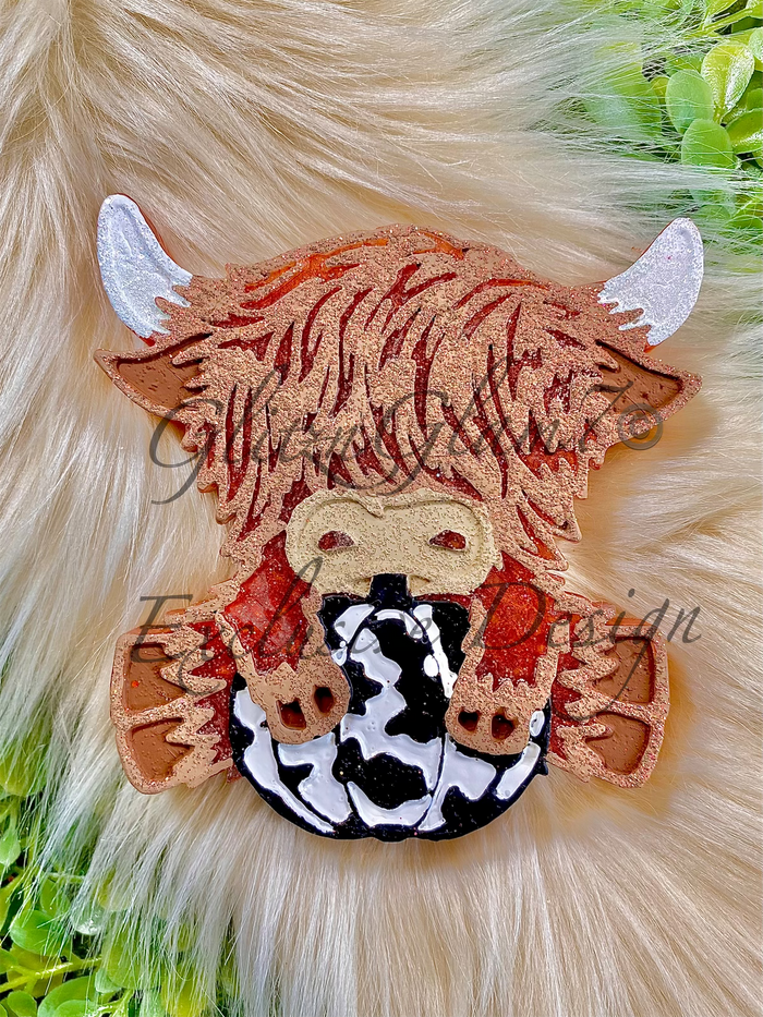 Highland Cow w/ Cow Print Pumpkin Silicone Mold-GNG7 Exclusive