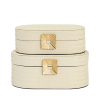 Jewellery Box set of 2 - Cream Faux Leather Limited Edition-Renaissance Design Studio