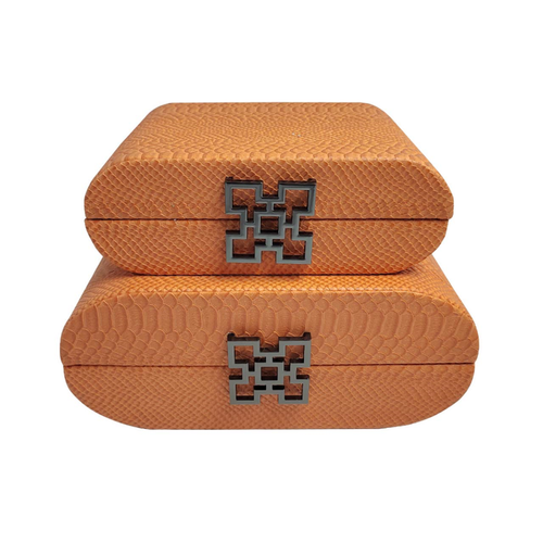 Jewellery boxes in Orange set of 2 New style Fabulous !-Renaissance Design Studio