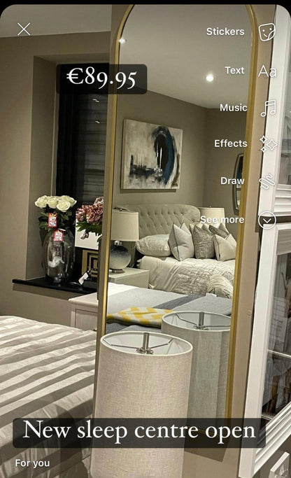 Karl Modern Arch Wall Mirror Gold 120 x 40cm-Renaissance Design Studio