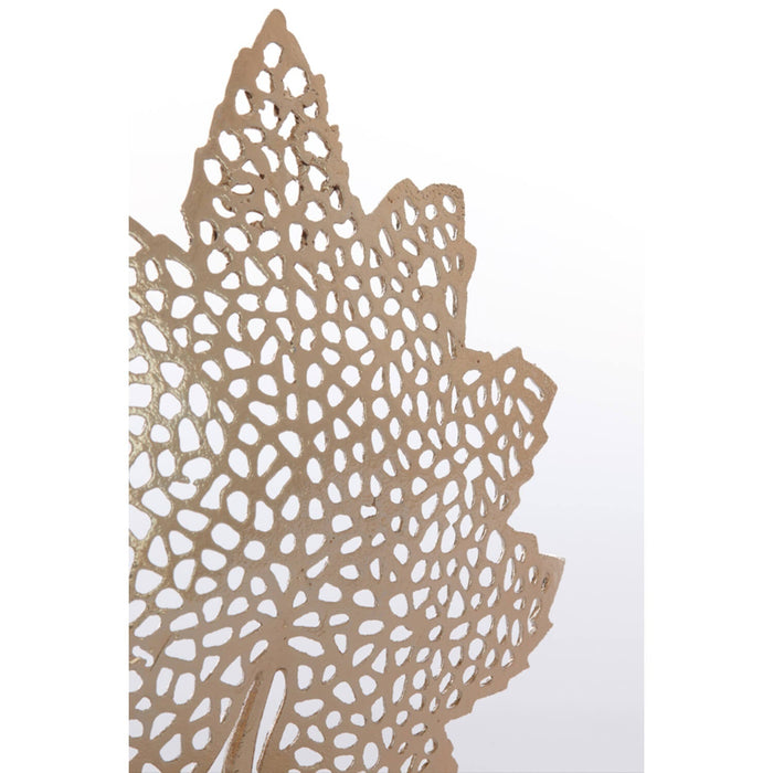 Lagoon LEAF gold+marble white Ornament 28 x 35cm large-Renaissance Design Studio