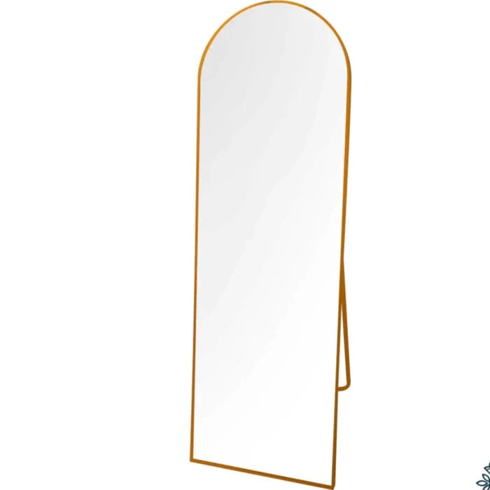 Large Karl 160cm Arch Top Full Length Dressing Mirror On Stand In Gold Or Black-Renaissance Design Studio