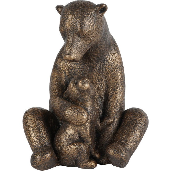 Laura Ashley Bronze Bear with Cub Sculpture-Renaissance Design Studio