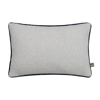 Leyla Boucle feather filled Cushion in 3 Sizes Ecru Navy-Renaissance Design Studio