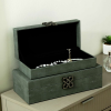 Luxury grey jewellery box with gunmetal handle set of 2 reduced-Renaissance Design Studio