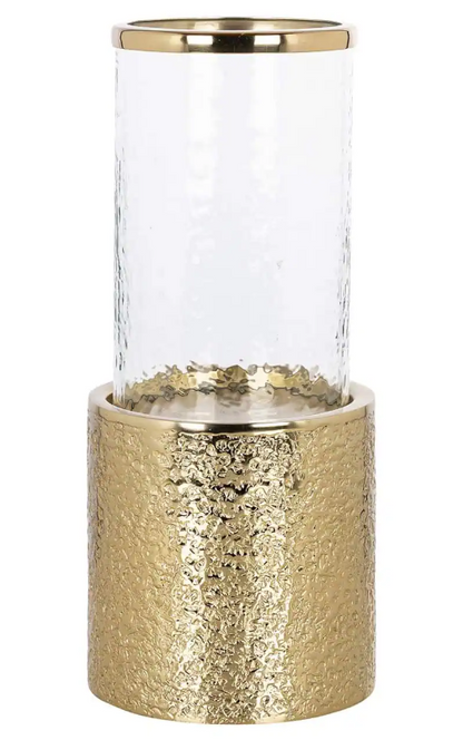 Megan Gold & Glass Hurricane - In 2 Sizes-Renaissance Design Studio