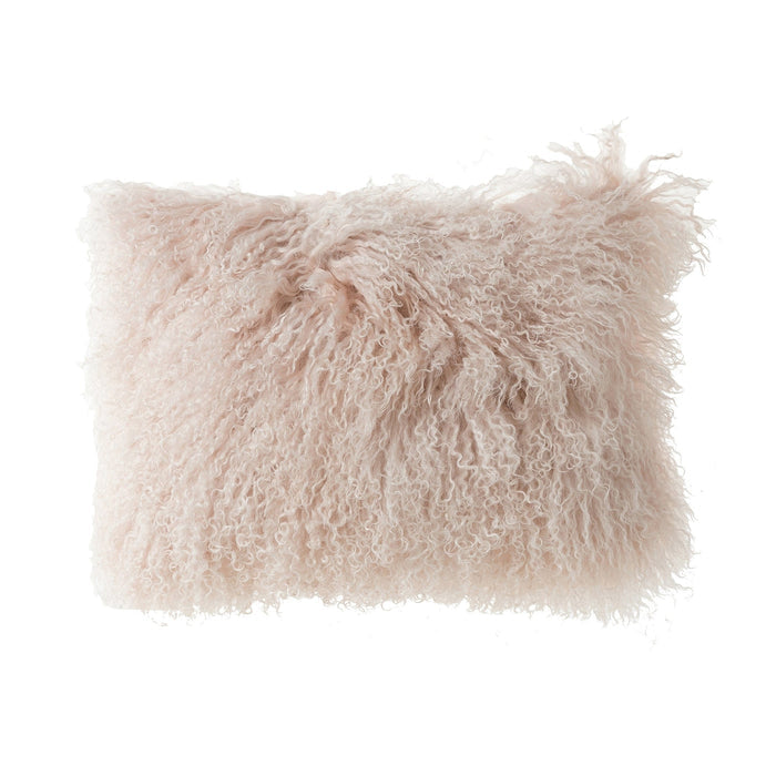 Mongolian Lamb Blush Filled Cushion-Renaissance Design Studio