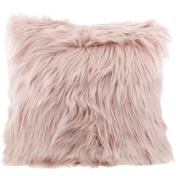 Pink fluffy shaggy scatter cushion-Renaissance Design Studio
