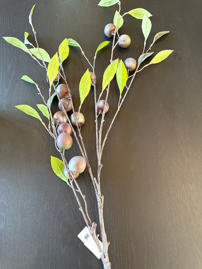 Plum branch spray 116 cm-Faux flowers-Renaissance Design Studio
