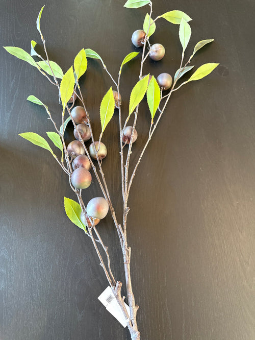 Plum branch spray 116 cm-Faux flowers-Renaissance Design Studio