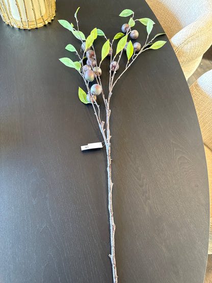 Plum branch spray 116 cm-Faux flowers-Renaissance Design Studio