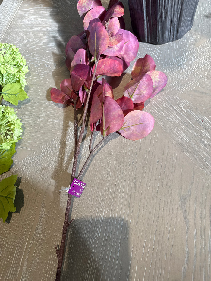 Purple eucalyptus leaf stem 102 cm-Renaissance Design Studio