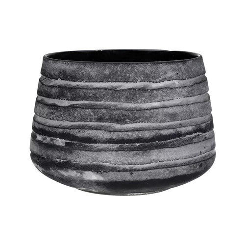 ROCK vase glass DIA 23 x H 16 cm grey-Renaissance Design Studio