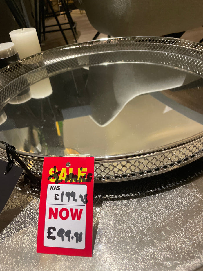 Rushford large Round Silver Tray half price-Renaissance Design Studio