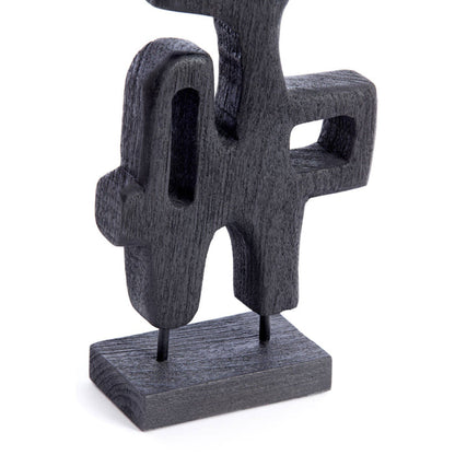 Sally Abstract Wood Matt Black Ornament-Renaissance Design Studio