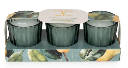 Set of 3 Votives - Pear Tree & Bay Leaf-Renaissance Design Studio