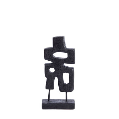 Silvia Wood Matt Black Ornament-Renaissance Design Studio