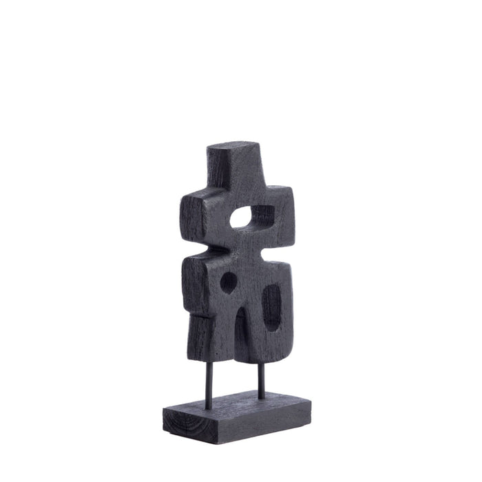 Silvia Wood Matt Black Ornament-Renaissance Design Studio