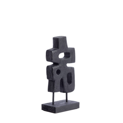 Silvia Wood Matt Black Ornament-Renaissance Design Studio