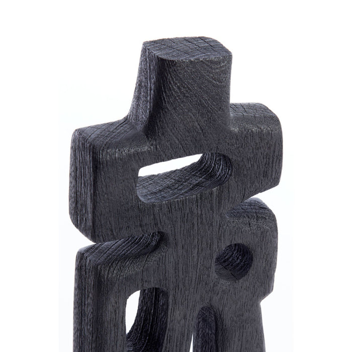 Silvia Wood Matt Black Ornament-Renaissance Design Studio