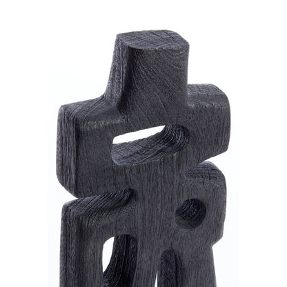 Silvia Wood Matt Black Ornament-Renaissance Design Studio