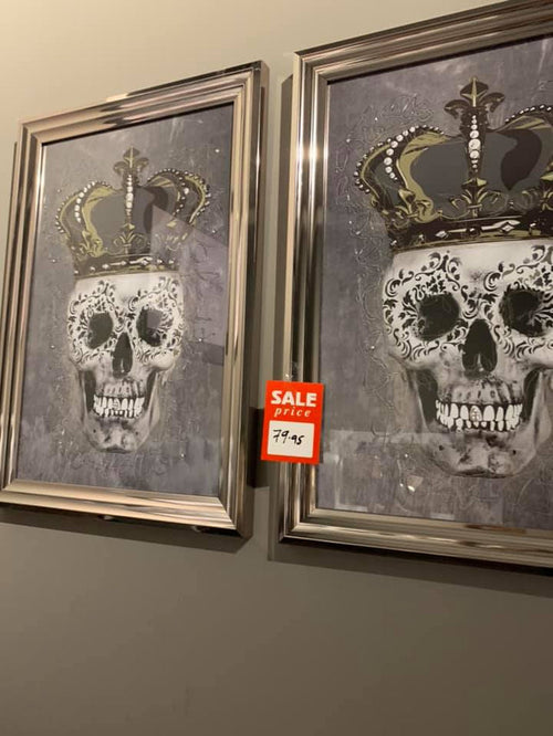 Skull with crown CARD picture reduced Collect or pay postage-Renaissance Design Studio