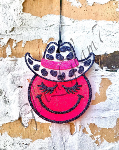 Smiley with Cow Print Hat Silicone Mold