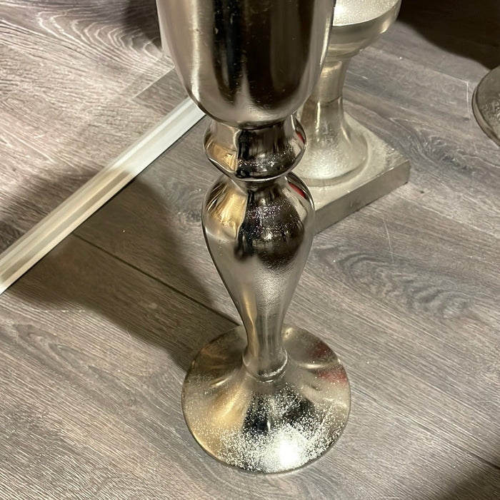 trumpet silver nickel vase-Renaissance Design Studio