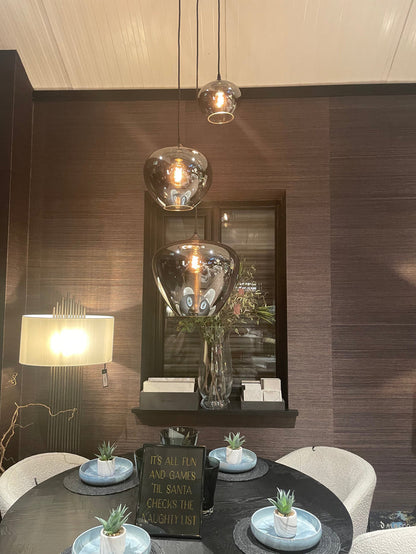 Tulip 3 light hanging pendant with glass ex display clearance-Renaissance Design Studio