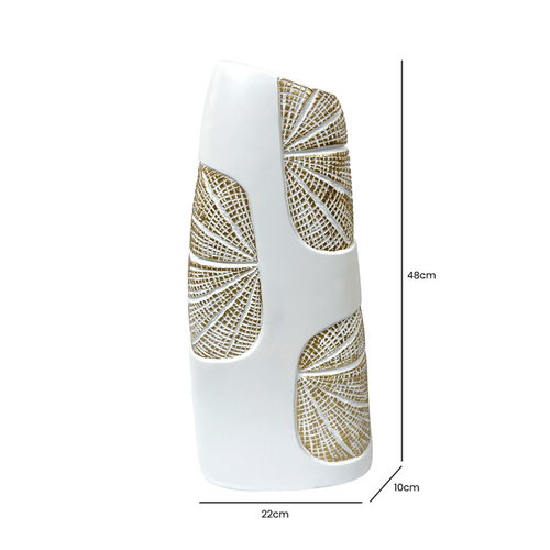 White & Gold Polyresin Vase Gold clearance Instore only-Renaissance Design Studio