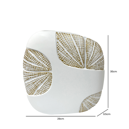 White & Gold Polyresin Vase Gold clearance Instore only-Renaissance Design Studio