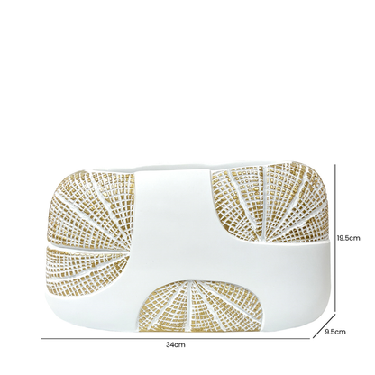 White & Gold Polyresin Vase Gold clearance Instore only-Renaissance Design Studio